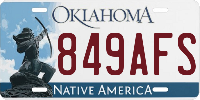OK license plate 849AFS
