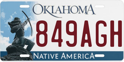 OK license plate 849AGH