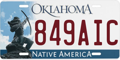 OK license plate 849AIC