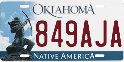 OK license plate 849AJA