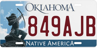 OK license plate 849AJB
