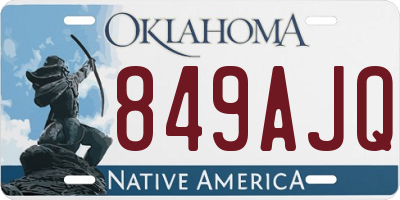 OK license plate 849AJQ