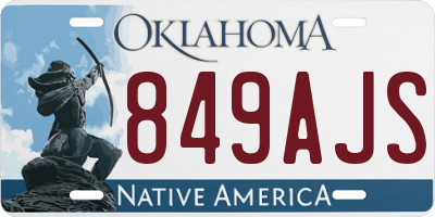 OK license plate 849AJS