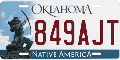 OK license plate 849AJT