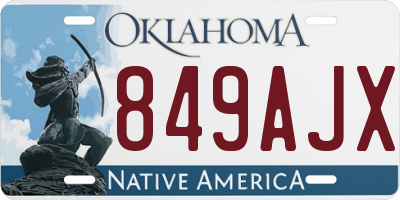 OK license plate 849AJX
