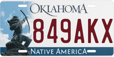 OK license plate 849AKX