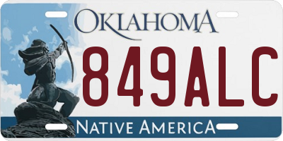 OK license plate 849ALC