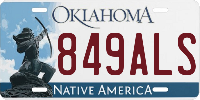 OK license plate 849ALS