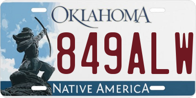 OK license plate 849ALW