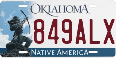 OK license plate 849ALX
