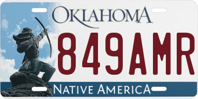 OK license plate 849AMR