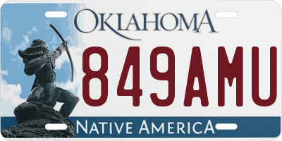 OK license plate 849AMU