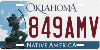 OK license plate 849AMV