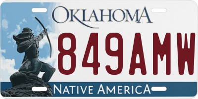 OK license plate 849AMW