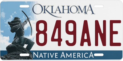 OK license plate 849ANE