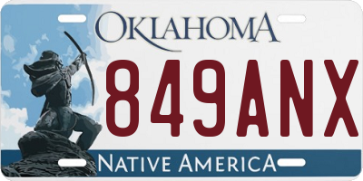 OK license plate 849ANX