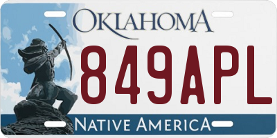 OK license plate 849APL