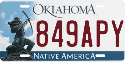 OK license plate 849APY