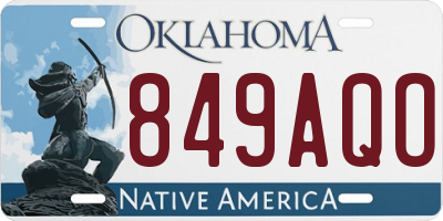 OK license plate 849AQO