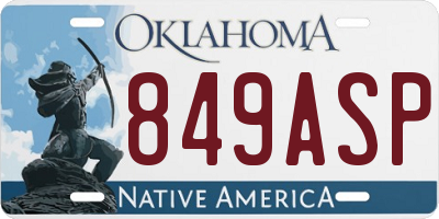 OK license plate 849ASP