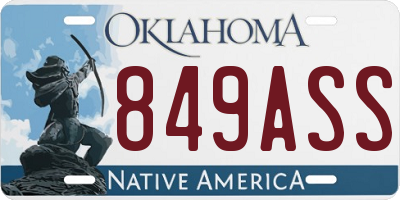 OK license plate 849ASS