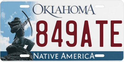 OK license plate 849ATE