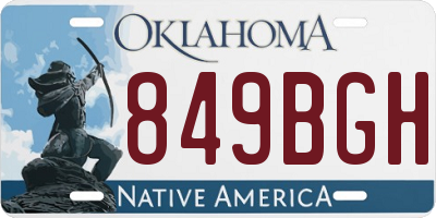 OK license plate 849BGH
