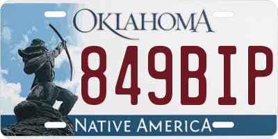 OK license plate 849BIP