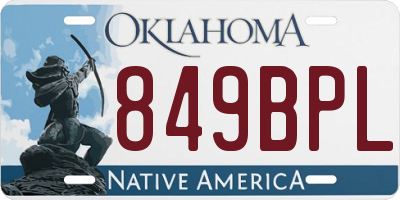 OK license plate 849BPL