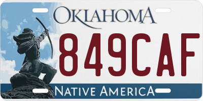 OK license plate 849CAF