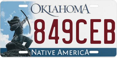 OK license plate 849CEB