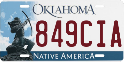 OK license plate 849CIA