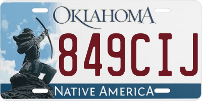 OK license plate 849CIJ