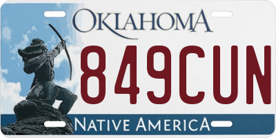 OK license plate 849CUN