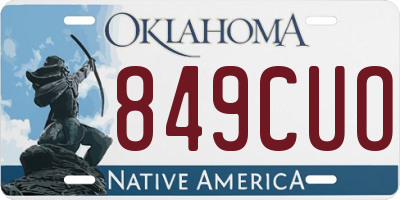 OK license plate 849CUO