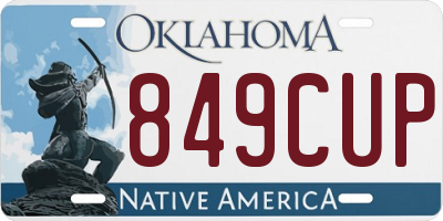 OK license plate 849CUP