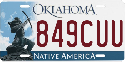 OK license plate 849CUU