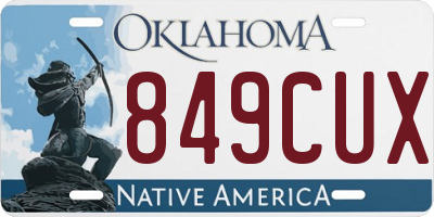 OK license plate 849CUX