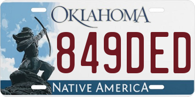 OK license plate 849DED