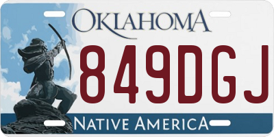 OK license plate 849DGJ