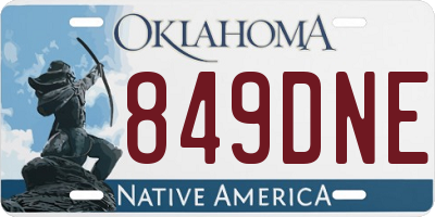 OK license plate 849DNE