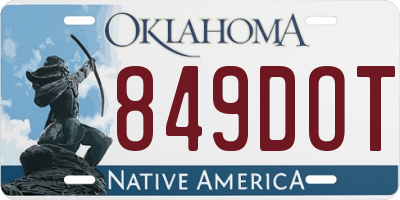 OK license plate 849DOT