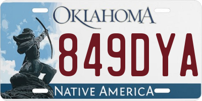 OK license plate 849DYA