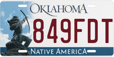 OK license plate 849FDT