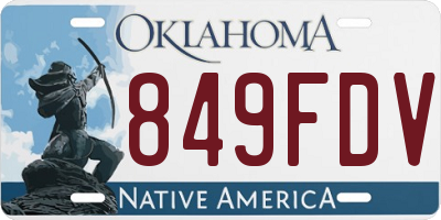 OK license plate 849FDV