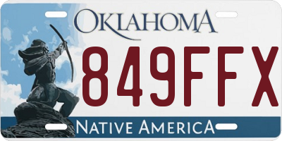 OK license plate 849FFX