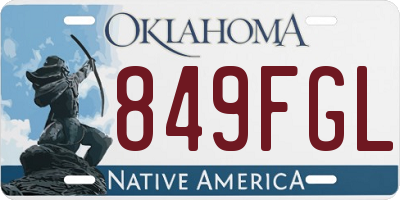 OK license plate 849FGL