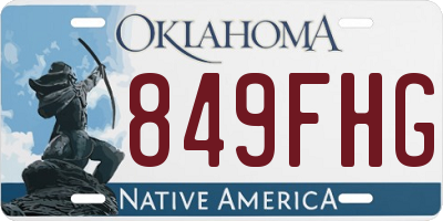 OK license plate 849FHG
