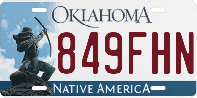 OK license plate 849FHN