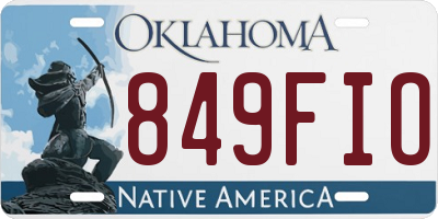 OK license plate 849FIO